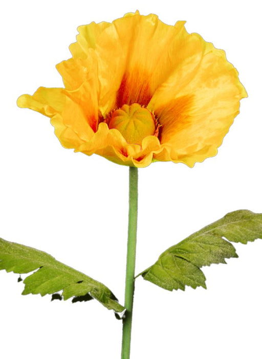 Gul Kunstig Valmue 135 Cm Interiør Dekoration