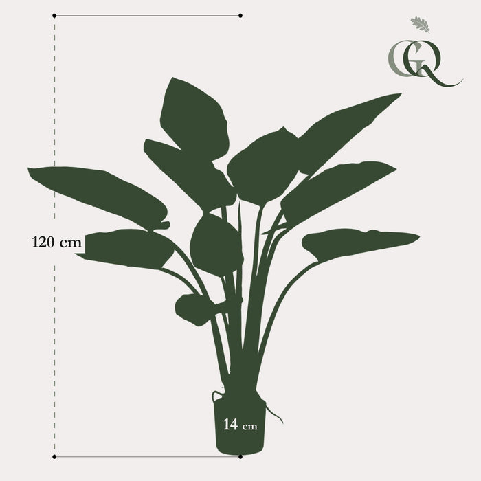 Philodendron Kunstig Plante - H120Cm, Ø14Cm