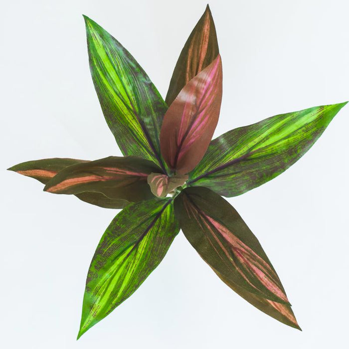Indendørs Kunstig Dracena Stake 32Cm Grøn Rød