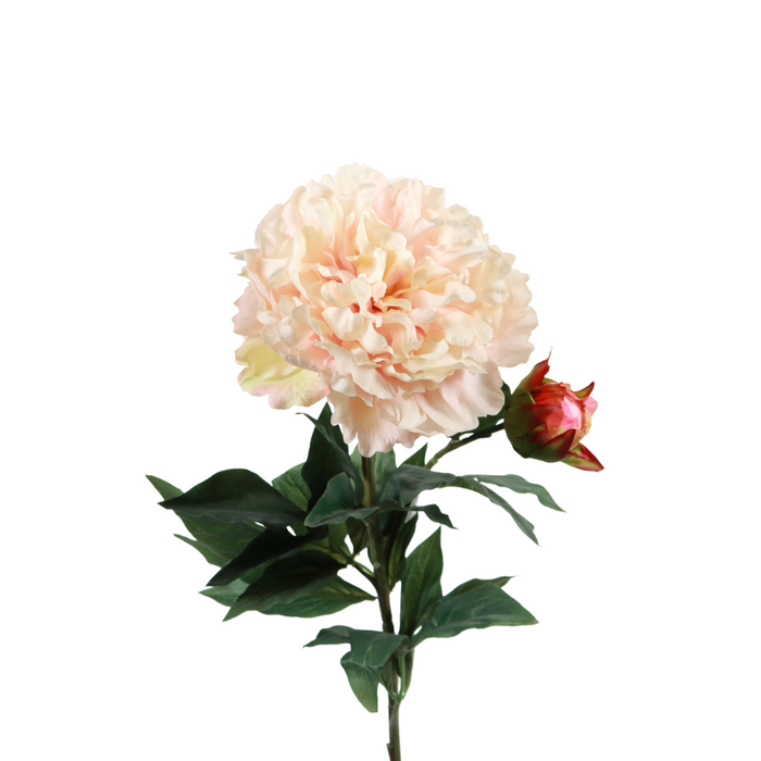 Kunstig Peony Creme Pink 88Cm Home Decor