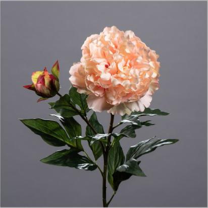 Kunstig Peony Creme Pink 88Cm Home Decor