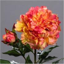 Kunstig Peony Orange Fuchsia 88 Cm Fleksibel Stilk