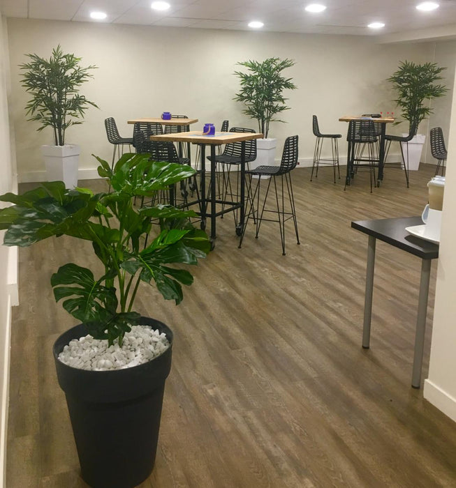 Kunstig Plante Med Bakke Og Hvid Marmorfinish