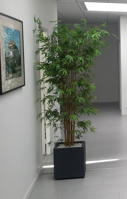Kunstig Plante Med Bakke Og Hvid Marmorfinish