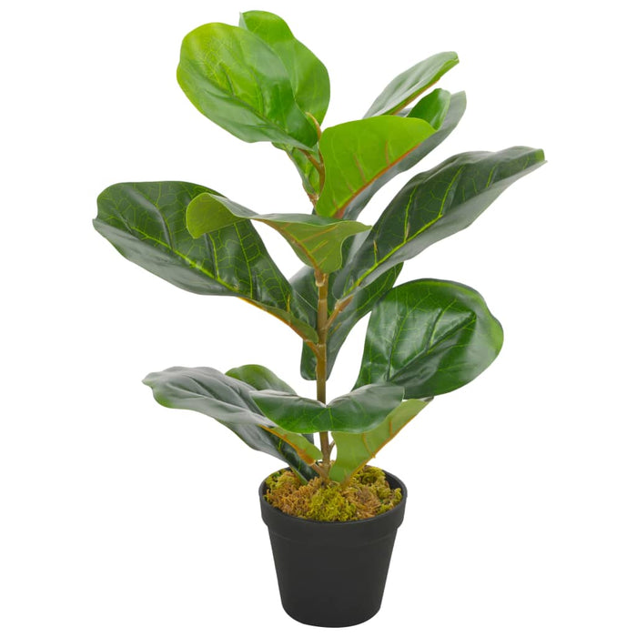 Kunstig Plante Med Grønne Figenblade Potte 45 Cm