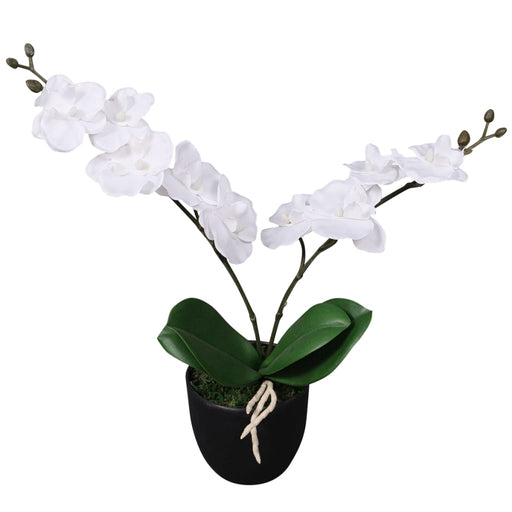 Kunstig Plante Med Orkidépotte 30 Cm Hvid