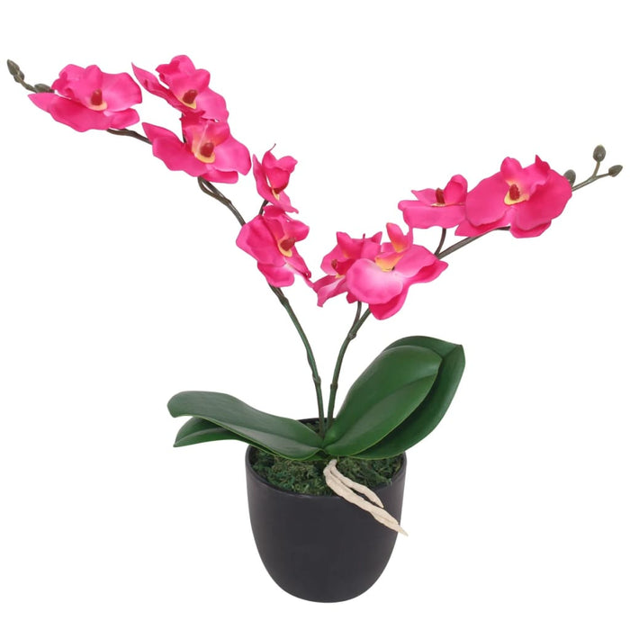 Kunstig Plante Med Orkidépotte 30 Cm Rød