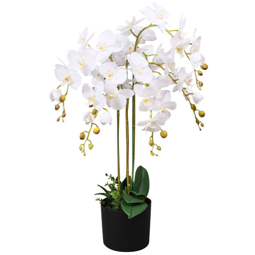 Kunstig Plante Med Orkidépotte 75 Cm Hvid