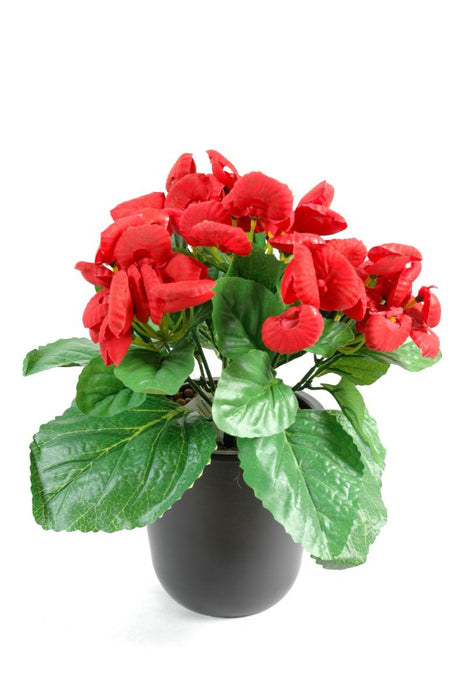 Kunstig Calceolar Plante Rød H.30 Cm