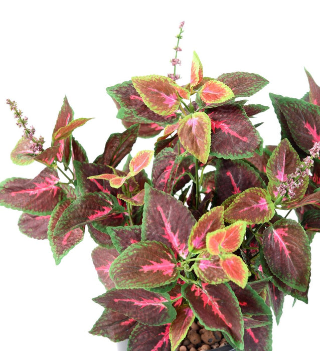 Kunstig Coleus Plante 40Cm Grøn Rød På Stake