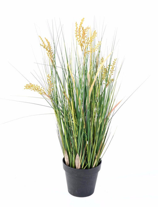 Kunstig Papyrus Plante 90 Cm Med Blomster I Potte