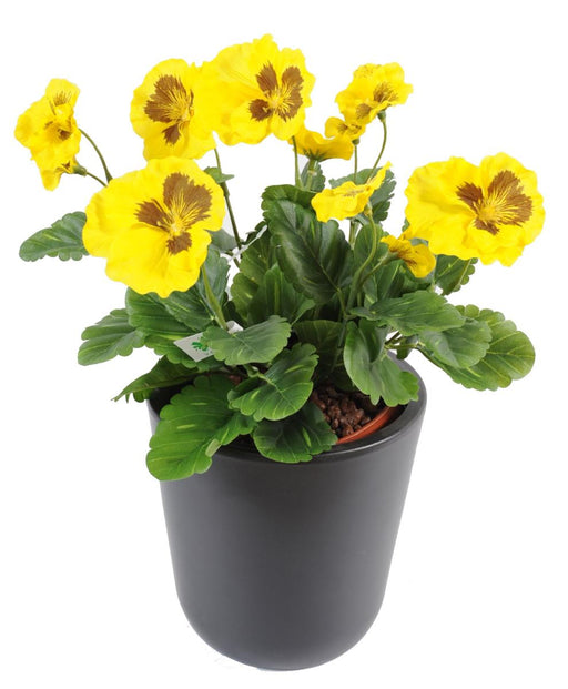 Kunstig Plante Gul Stedmoderblomst På Stag 26Cm