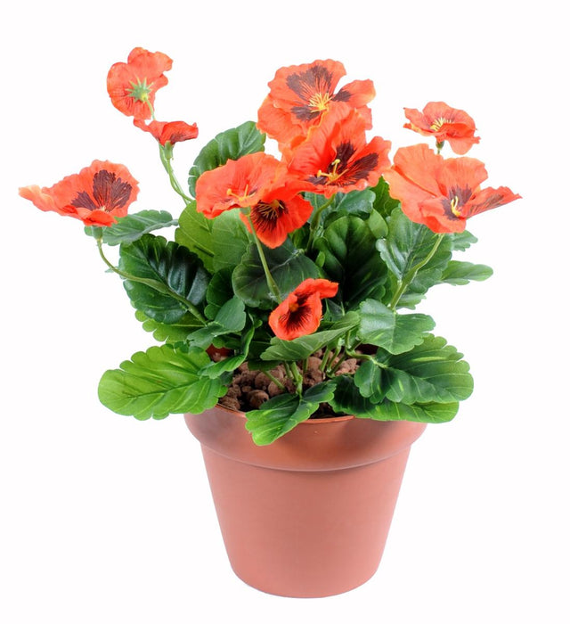 Kunstig Plante Rød Stedmoderblomst På Pæl 26 Cm
