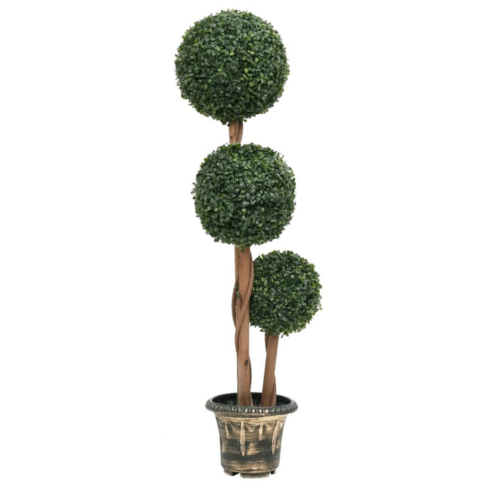 Kunstig Buksbom Plante Med Grøn Kugleform Potte 119 Cm