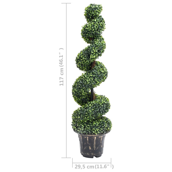 Kunstig Spiral Buksbom Plante Med Grøn Potte 117 Cm