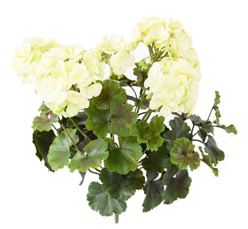 Kunstig Geranium Plante 6 Hoveder UV 35Cm Hvid