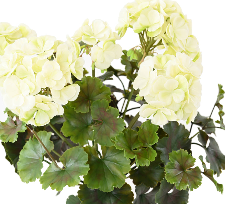 Kunstig Geranium Plante 6 Hoveder UV 35Cm Hvid