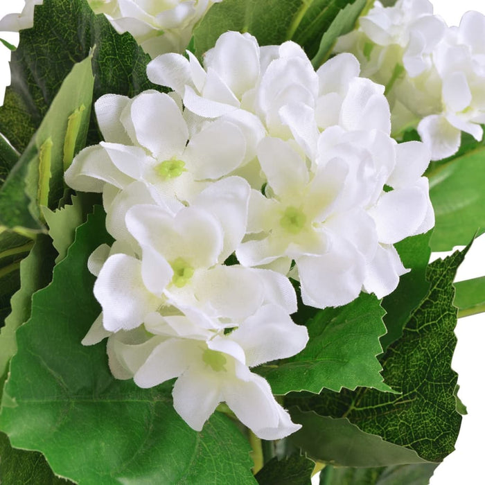 Kunstig Hortensia Plante Med Potte 60 Cm Hvid