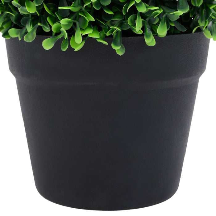 Kunstige Buksbomplanter 2 Stk Med Grønne Kuglepotter 32 Cm