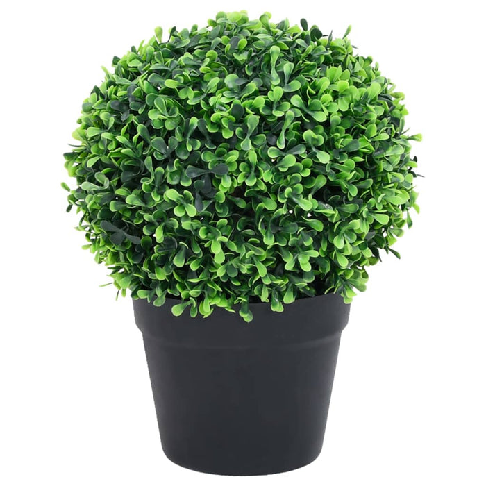 Kunstige Buksbomplanter 2 Stk Med Grønne Kuglepotter 32 Cm