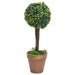 Kunstige Buksbomplanter 2 Stk Med Grønne Kuglepotter 33 Cm