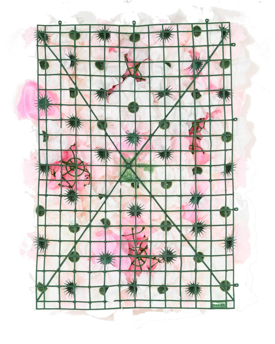 Vægplade Kunstige Rosenblomster 60X40Cm