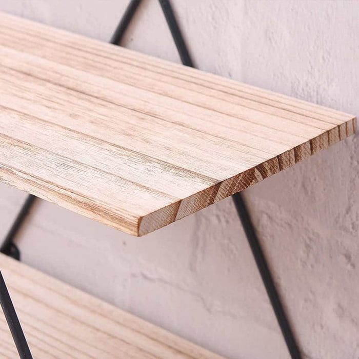 Planteholder Væghylde Træ Og Metal Rhombus