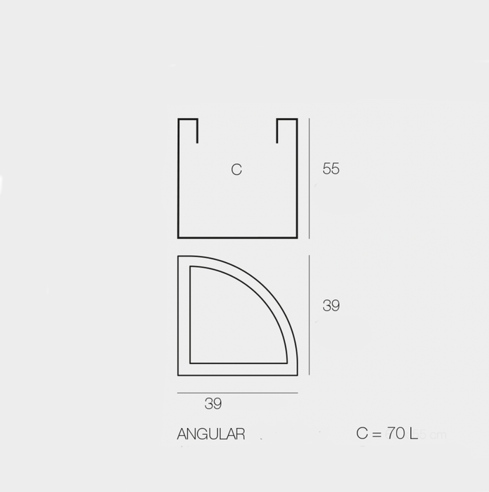 Kantet Udvendig Hjørnepotte