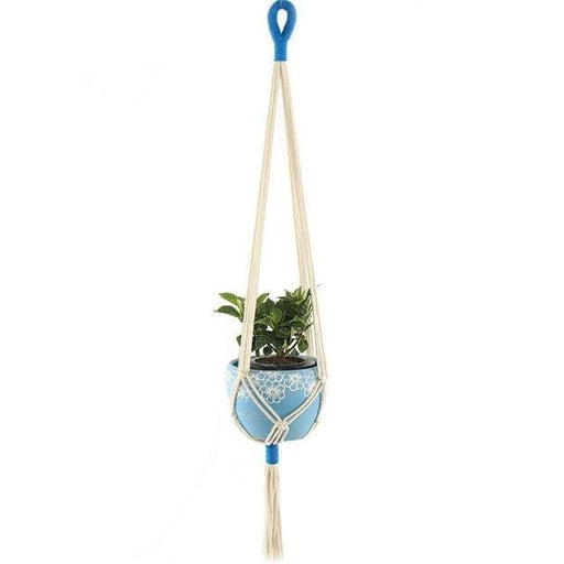 Hængende Urtepotte Makrame Hanger Blå Tip