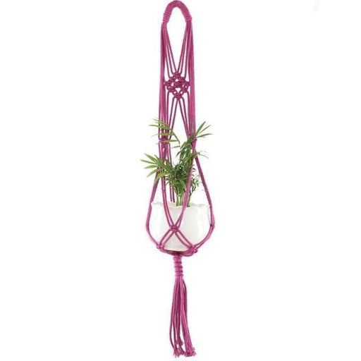 Hængende Urtepotte Makrame Hanger Pink