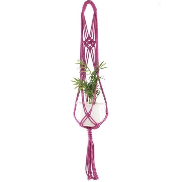 Hængende Urtepotte Makrame Hanger Pink