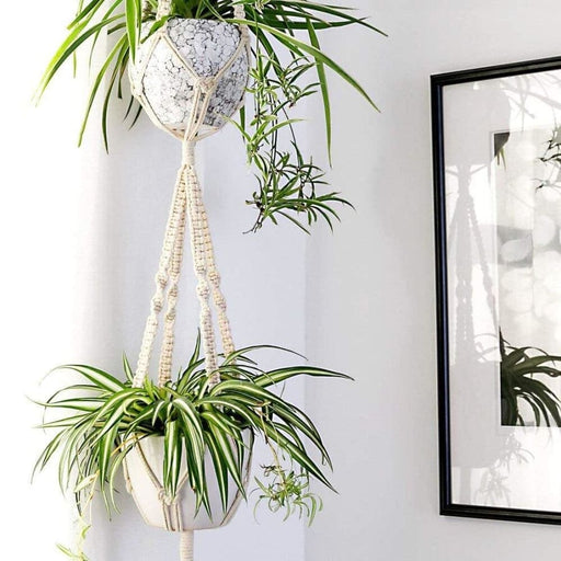 Hængende Urtepotte Dobbelt Macramé Suspension