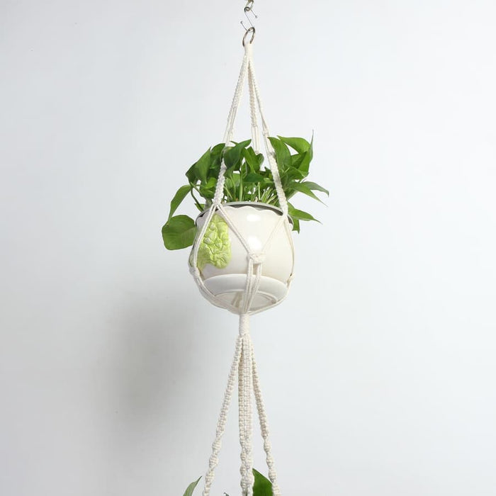 Hængende Urtepotte Dobbelt Macramé Suspension