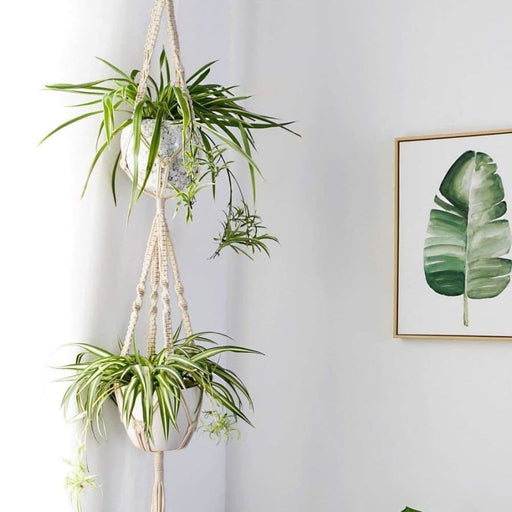 Hængende Urtepotte Dobbelt Macramé Suspension