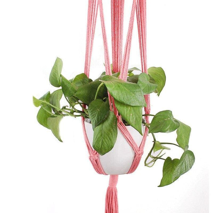 Hængende Blomsterpotte Pink Makraméstøtte