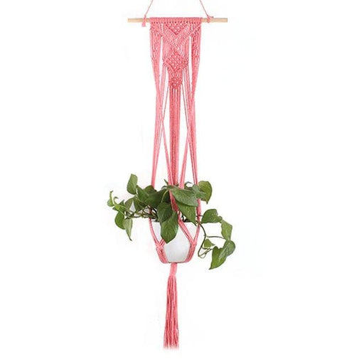 Hængende Blomsterpotte Pink Makraméstøtte