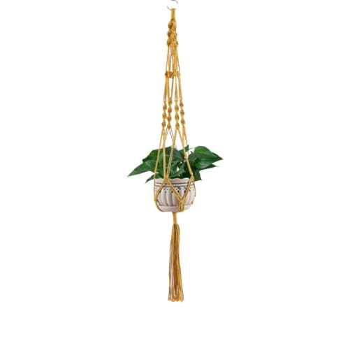 Hængende Urtepotte Gul Macramé Suspension