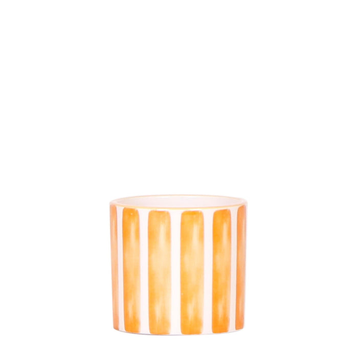 Malet Stripe Dekorativ Potte - Orange