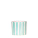 Malet Stripe Dekorativ Potte - Turkis