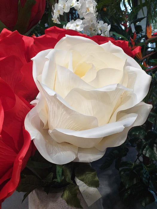 Kæmpe Kunstig Rose Hvid 125 Cm Interiør Dekoration