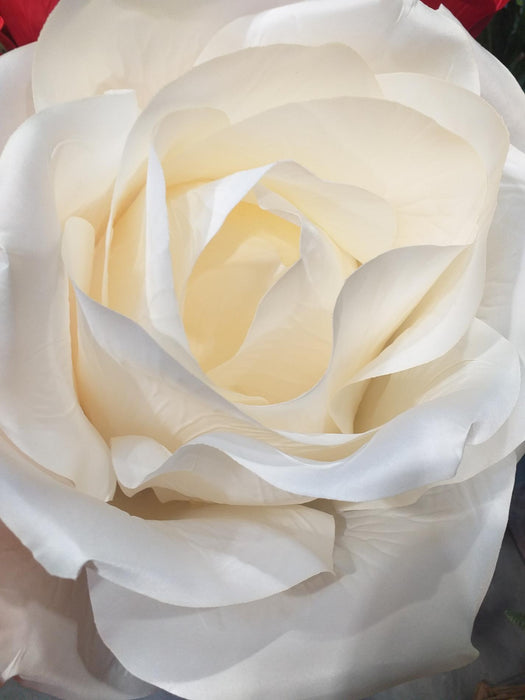Kæmpe Kunstig Rose Hvid 125 Cm Interiør Dekoration