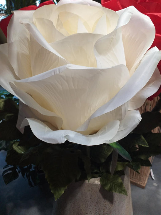 Kæmpe Kunstig Rose Hvid 125 Cm Interiør Dekoration