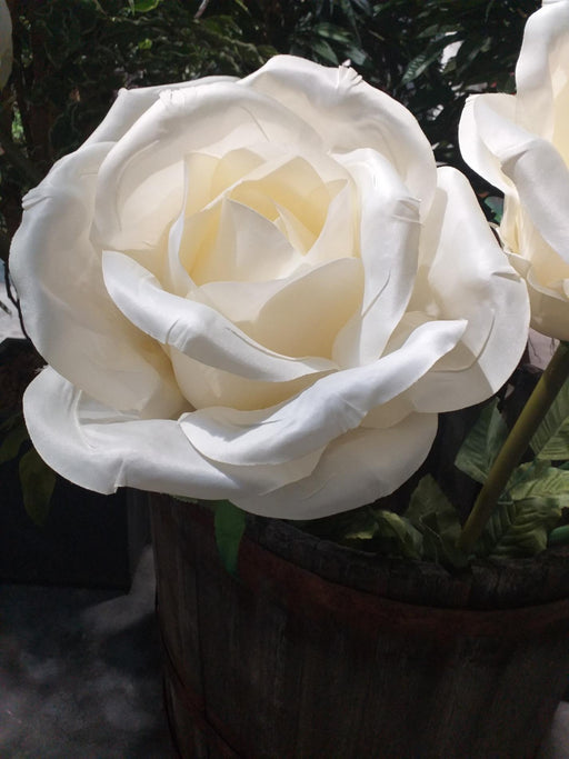 Kæmpe Hvid Kunstig Rose 108 Cm Interiør Dekoration
