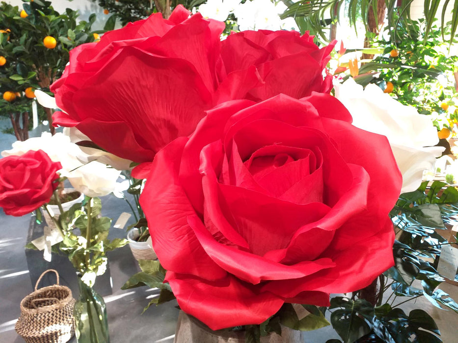 Kæmpe Kunstig Rose Rød 170 Cm Interiør Dekoration