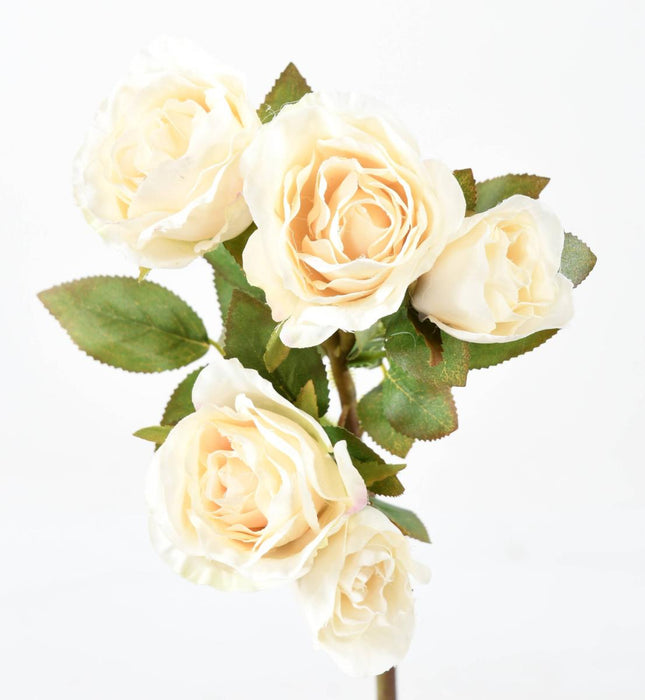 Kunstig Rose Multi Spray 5 Blomster 45Cm Hvid