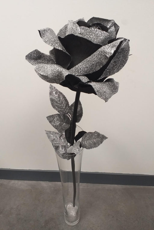 Kunstig Sort Glitrende Rose Til Indretning