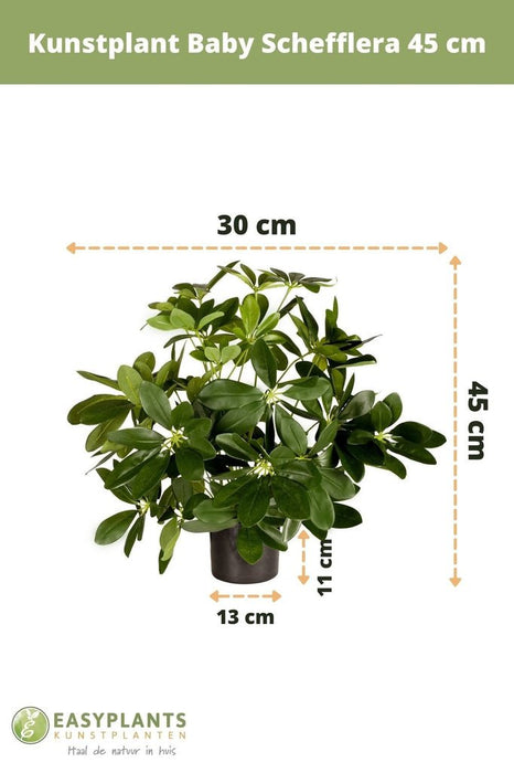 Schefflera - Kunstig Grøn Plante
