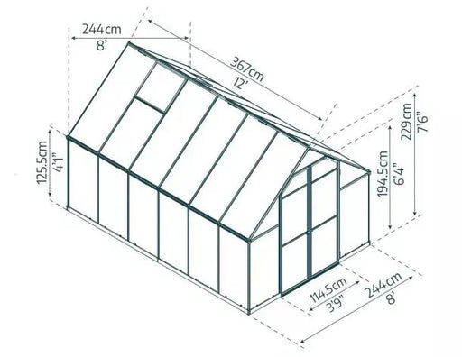 Benzindrivhus 9 M²