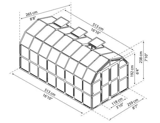 Stort Gartnerdrivhus 13,6 M²