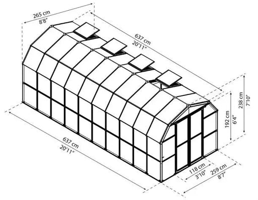 Stort Gartnerdrivhus 16,9 M²